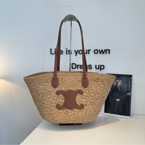 Celine 50X 28X 25cm straw tote bag